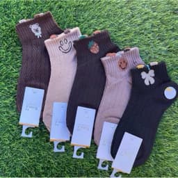 Tất Nữ Cổ Ngắn Chất Cotton Hoạ Tiết Gấu Dâu A88 Set 10,set 5 Đôi Siêu Xinh 8