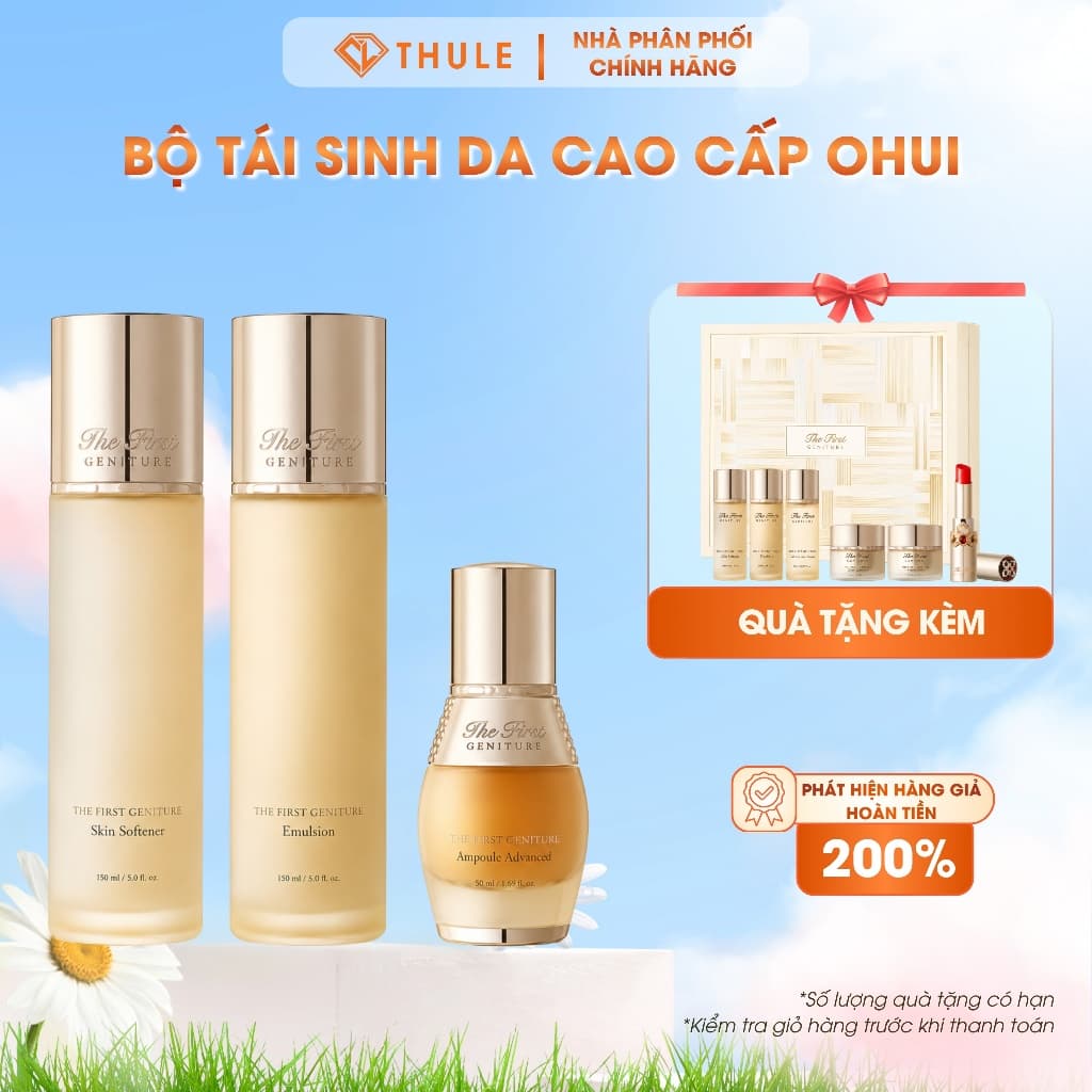 OHUI The First Geniture Signature Special Set Bộ Tái Sinh Da Cao Cấp Kèm Son Dưỡng Fullsize