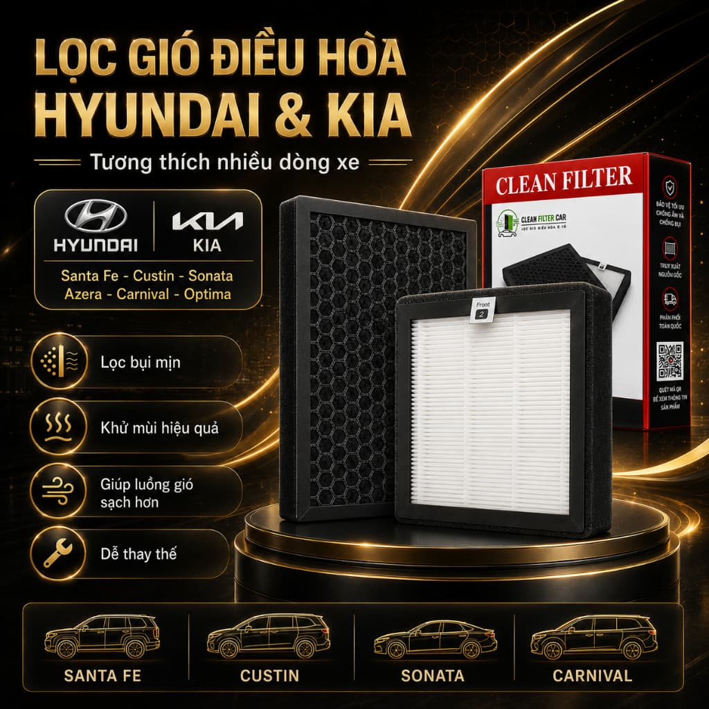Lọc gió ô tô Hyundai Santafe, Hyundai Sonata, Kia Carninal, Kia Optima ... Mã: 971333K000/97133G8000