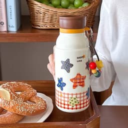Bình Giữ Nhiệt Lõi Inox 316 Cao Cấp 500ml Họa Tiết Ngôi Sao Dễ Thương Có Ống Hút & Lọc Trà(aquy) 5