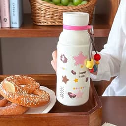 Bình Giữ Nhiệt Lõi Inox 316 Cao Cấp 500ml Họa Tiết Ngôi Sao Dễ Thương Có Ống Hút & Lọc Trà(aquy) 6