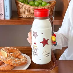 Bình Giữ Nhiệt Lõi Inox 316 Cao Cấp 500ml Họa Tiết Ngôi Sao Dễ Thương Có Ống Hút & Lọc Trà(aquy) 7