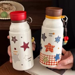 Bình Giữ Nhiệt Lõi Inox 316 Cao Cấp 500ml Họa Tiết Ngôi Sao Dễ Thương Có Ống Hút & Lọc Trà(aquy) 9