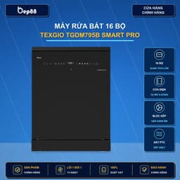 Máy rửa bát Texgio TGDM795B Smart Pro (16 bộ) - Sấy khí nóng, Màn hình màu siêu đẹp, Cửa điện, Tự động mở & đóng cửa 1