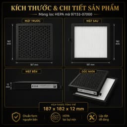 Lọc gió điều hòa Kia Morning, Kia Grand i10, Kia I10 , Eon Mã HYD 97133-07000 lọc HEPA tiêu chuẩn 5