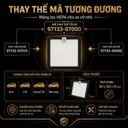 Lọc gió điều hòa Kia Morning, Kia Grand i10, Kia I10 , Eon Mã HYD 97133-07000 lọc HEPA tiêu chuẩn 2