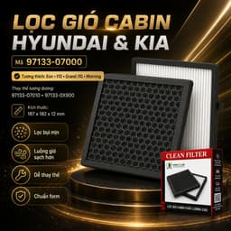 Lọc gió điều hòa Kia Morning, Kia Grand i10, Kia I10 , Eon Mã HYD 97133-07000 lọc HEPA tiêu chuẩn 7
