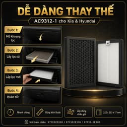 Lọc gió ô tô Forte, Cerat, Soluto, Accent, Carens, Rio, Elantra Mã 971332E200/971332E210/97133-2E200 5