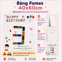 Bảng Fomex F02 Trang Trí Sinh Nhật Happy Birthday ( Không bao gồm ô tô) 5