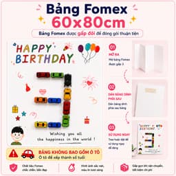Bảng Fomex F02 Trang Trí Sinh Nhật Happy Birthday ( Không bao gồm ô tô) 6