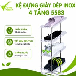 Kệ Đựng Giày Dép Inox 4 Tầng Chắc Chắn Tiết Kiệm Diện Tích Gọn Gàng Cho Gia Đình Văn Phòng GD362 1