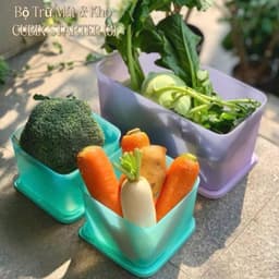 Bộ hộp trữ đông dẻo Gen II (5) và trữ mát Tupperware Cubix Starter - Bảo hành trọn đời - Nhựa nguyên sinh an toàn 6