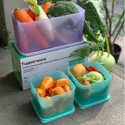 Bộ hộp trữ đông dẻo Gen II (5) và trữ mát Tupperware Cubix Starter - Bảo hành trọn đời - Nhựa nguyên sinh an toàn 7