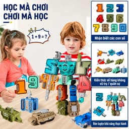 Robot Chữ Số Lắp Ghép Biến Hình Từ Các Con Số 0 - 9 Đồ Chơi Lắp Ráp Cho Bé Phát Triển Tư Duy 3