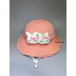 Nón tua thỏ_bông [ 6tuổi đến 12tuổi ] mũ tua rua đính gấu charm xinh xắn cho bé gái 5