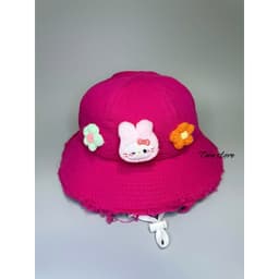 Nón tua thỏ_bông [ 6tuổi đến 12tuổi ] mũ tua rua đính gấu charm xinh xắn cho bé gái 7