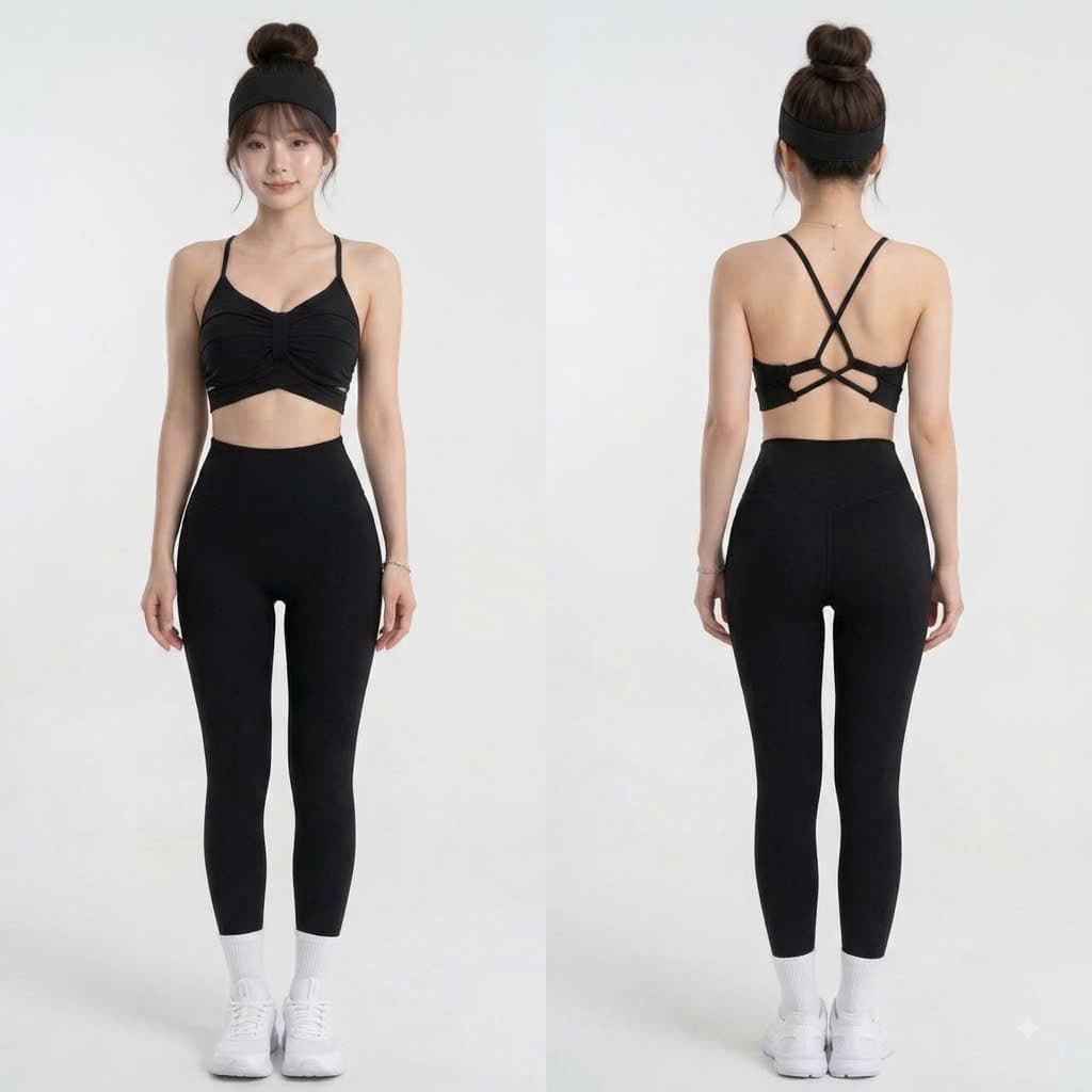 Bộ tập Gym, Yoga, Erobic cho nữ chất LuLu hàng Quảng Châu cao cấp BT909
