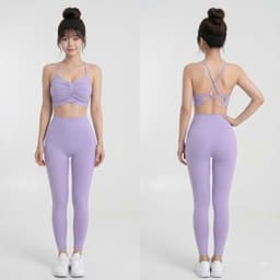 Bộ tập Gym, Yoga, Erobic cho nữ chất LuLu hàng Quảng Châu cao cấp BT909 6