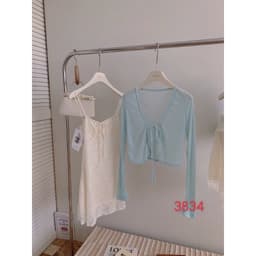 [LOẠI 1/SẴN] SET VÁY HAI DÂY THÊU REN 2 LỚP DÁNG A KÈM ÁO CARDIGAN SIÊU XINH 2MONDAY S82 9