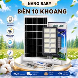 [ TẶNG DÂY 5M ]Đèn Năng Lượng Mặt Trời 10 Khoang 800W Thế Hệ Mới 2025. Sáng Qua Đêm . Kháng Nước IP69 1