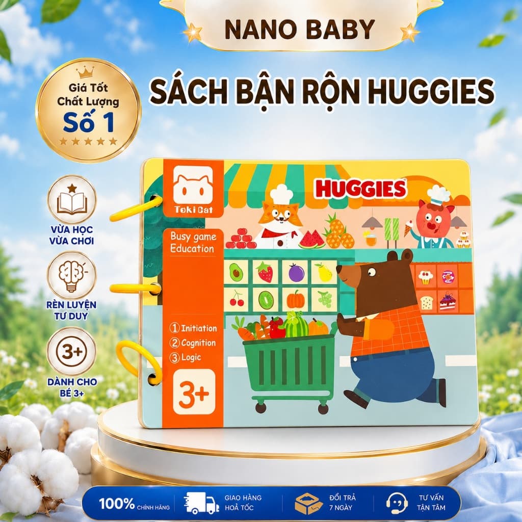 (Quà Tặng Huggies) Sách đồ chơi bận rộn Busy Book