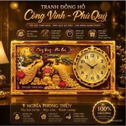 Đồng Hồ Tráng Gương KIM TRÔI "GIẢ VÂN GỖ - MẠ VÀNG " In UV 5D Cao Cấp - Trang trí nhà cửa. 3