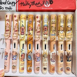 5 Chiếc Bút Máy Viết Tẩy Được Hình Capybara & Mix Hình: Bút Bơm Mực- Ngòi Kim Tinh Viết Êm Trơn, bút thỏ thầy ánh. 9