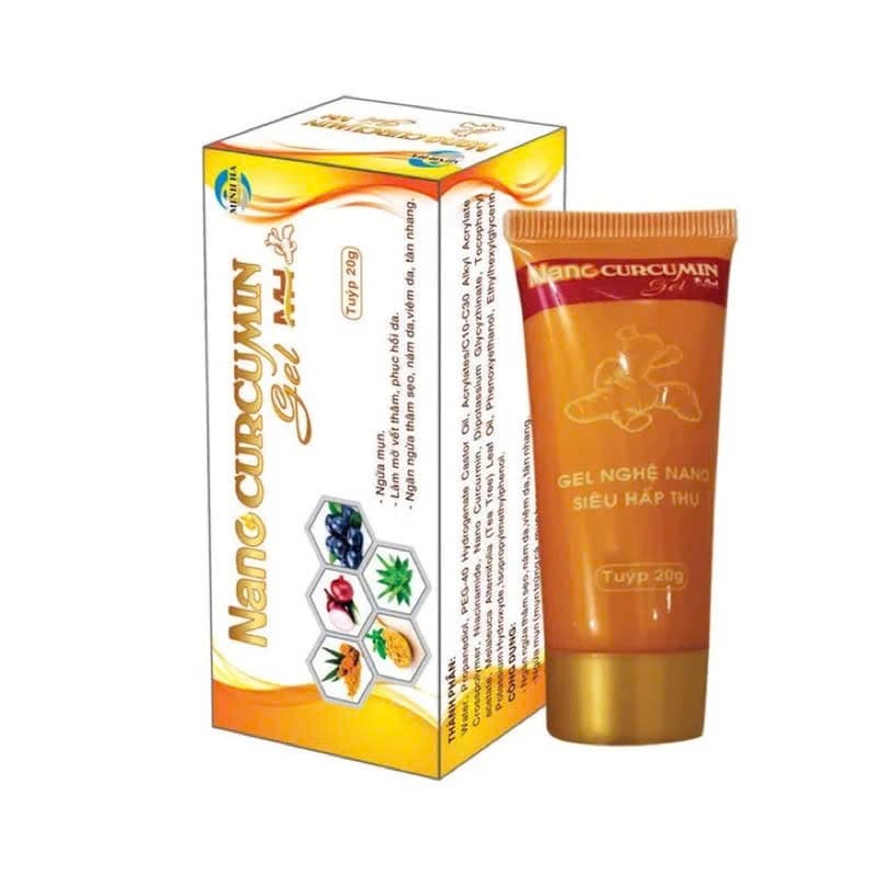 Gel Nano curcumin ngừa mụn, mờ thâm,nám da, tàn nhang