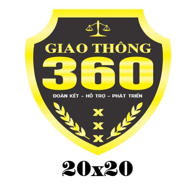 Tem dán logo giao thông 360. Tem giao thông văn minh.. SL 1 cái.