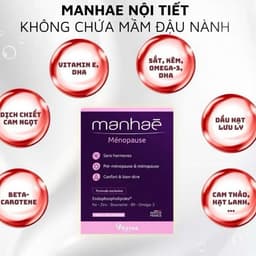 Viên uống nội tiết tố nữ Manhae Mesnopause  ( hộp 30 viên ) cân bằng nội tiết nữ làm đẹp da nhập khẩu Pháp 30 viên 1