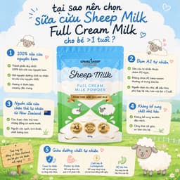 [Date 2/2028] Sữa bột cừu nguyên kem Full Cream Sheep Milk Powder 350g cho bé trên 1 tuổi 2