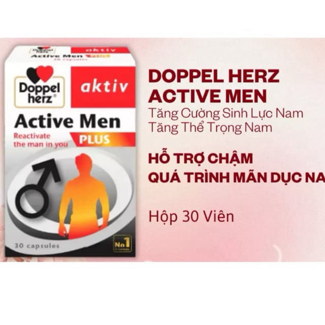 Active Men Plus DoppelHez (hộp 30 viên)- Hỗ Trợ Tăng Cường Sinh Lực,Thể Trạng Nam giới.chậm quá trình mãn dục nam