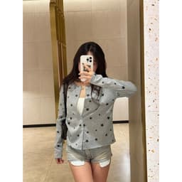 Áo cardigan ngôi sao nữ ,áo khoác dài tay cúc cài họa tiết cá tính chất tăm nhiều màu phong cách Ulzzang 6