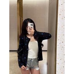 Áo cardigan ngôi sao nữ ,áo khoác dài tay cúc cài họa tiết cá tính chất tăm nhiều màu phong cách Ulzzang 7