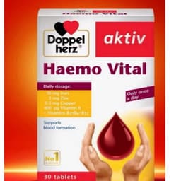 Doppelherz Haemo Vital ( Hộp 30 viên ) Viên uống bổ sung sắt,hỗ trợ phòng ngừa thiếu máu  do thiếu sắt. 3