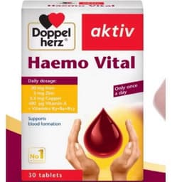 Doppelherz Haemo Vital ( Hộp 30 viên ) Viên uống bổ sung sắt,hỗ trợ phòng ngừa thiếu máu  do thiếu sắt. 4