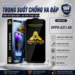 Kính cường lực Oppo A31, A8 cao cấp thế hệ mới full màn miếng dán bảo vệ màn hình điện thoại 1