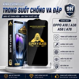Kính cường lực Oppo A18 / A38 / A58 / A78 4G 5G cao cấp full màn miếng dán bảo vệ màn hình điện thoạ 1
