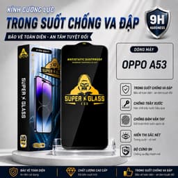 Kính cường lực Oppo A53 cao cấp thế hệ mới full màn miếng dán bảo vệ màn hình điện thoại 1