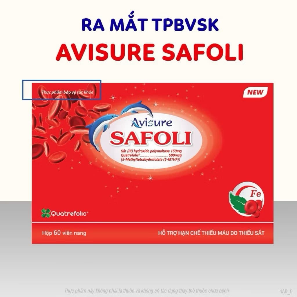Avisure Safoli –( hộp 30 viên và 60 viên ) Bổ Sung Sắt & Acid Folic , Cho Mẹ Bầu , Mẹ Cho Con Bú Và Người Thiếu Máu