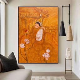 Tranh canvas treo tường in canvas cô gái Việt xưa indochine - tranh áo dài 60 x 90 cm 5