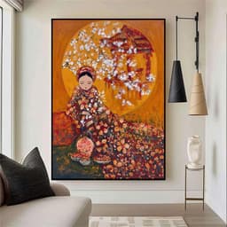 Tranh canvas treo tường in canvas cô gái Việt xưa indochine - tranh áo dài 60 x 90 cm 4