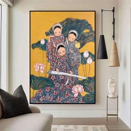 Tranh canvas treo tường in canvas cô gái Việt xưa indochine - tranh áo dài 60 x 90 cm 3