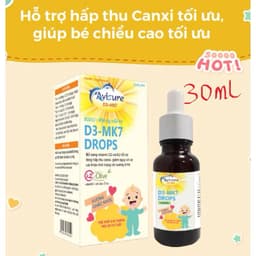 Avisure D3-MK7 ( gồm có :15ml : 20ml ; 30 ml ) d3k2 tinh khiết tự nhiên cho bé giúp tăng chiều cao, chắc xương, mọc răng 6