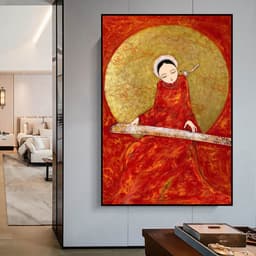 Tranh canvas treo tường in canvas cô gái Việt xưa indochine - tranh áo dài 60 x 90 cm 7