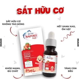 Avisure Safoli Drops,( có 3 loại 15ml :20ml và 30 ml ) sắt hữu cơ cho bé. giúp bé ăn ngon tăng cân đều vị dâu dễ uống 7