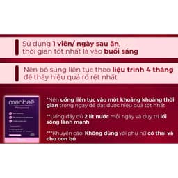 Manhaé Ménopause ( Hộp 90 viên ) Nội Tiết Tố Nữ  Cải Thiện Kinh Nguyệt, Làm Chậm Lão Hóa, Giúp Ngủ Sâu Và Ngon Giấc 4