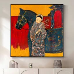 Tranh treo tường in canvas cô gái việt xưa Indochine art 70 x 70 cm 8