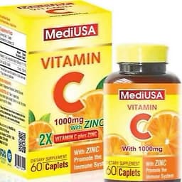 MediUSA Vitamin C ( 60 viên  )– Bổ sung Vitamin C, Kẽm, Hỗ trợ tăng cường sức đề kháng,hệ miễn dịch cho cơ thể 1