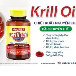 Krill Oil MediUSA ( 60 viên) Dầu nhuyễn thể  bổ sung omega 3 hỗ trợ sức khỏe tim mạch 1